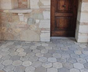 hand carved reclaimed limestone hexagone jerusalem stone flooring canada usa america mexico france canne saint tropez united kingdom