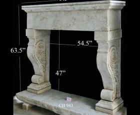 modern limestone fireplace mantel british colombia canada
