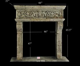 antique reclaimed french limestone fireplace mantel vancoover canada