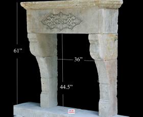 antique reclaimed french limestone fireplace mantel ontario canada